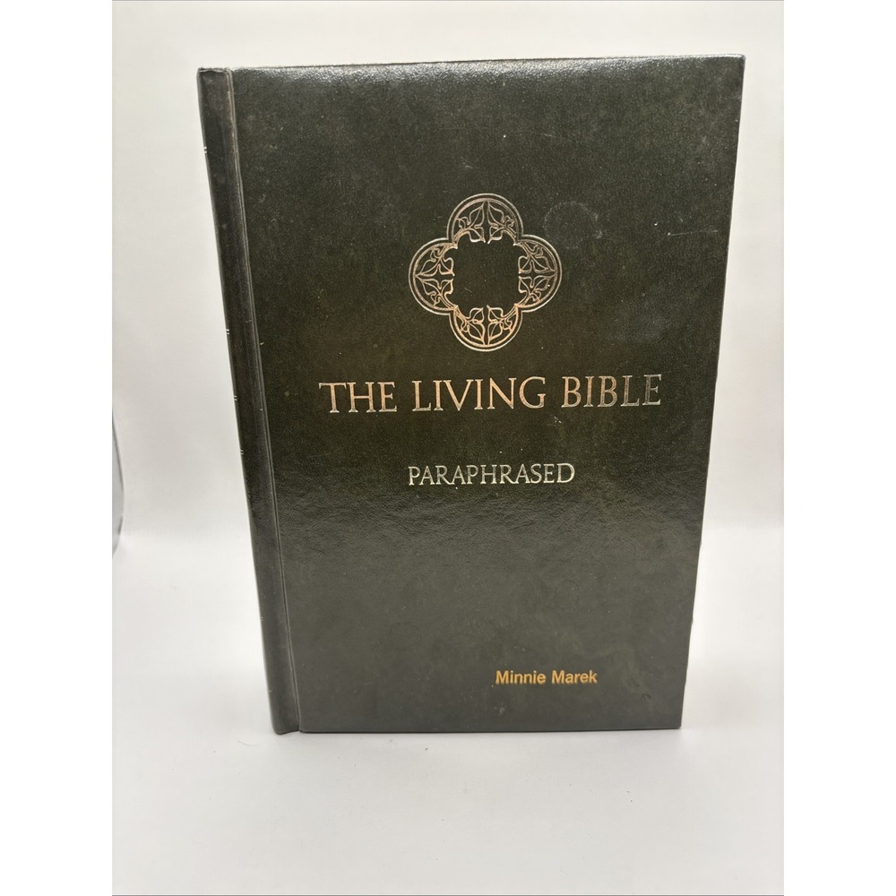 The Living Bible‎ Paraphrased Tyndale House Padded Hardcover Green Vintage 1973